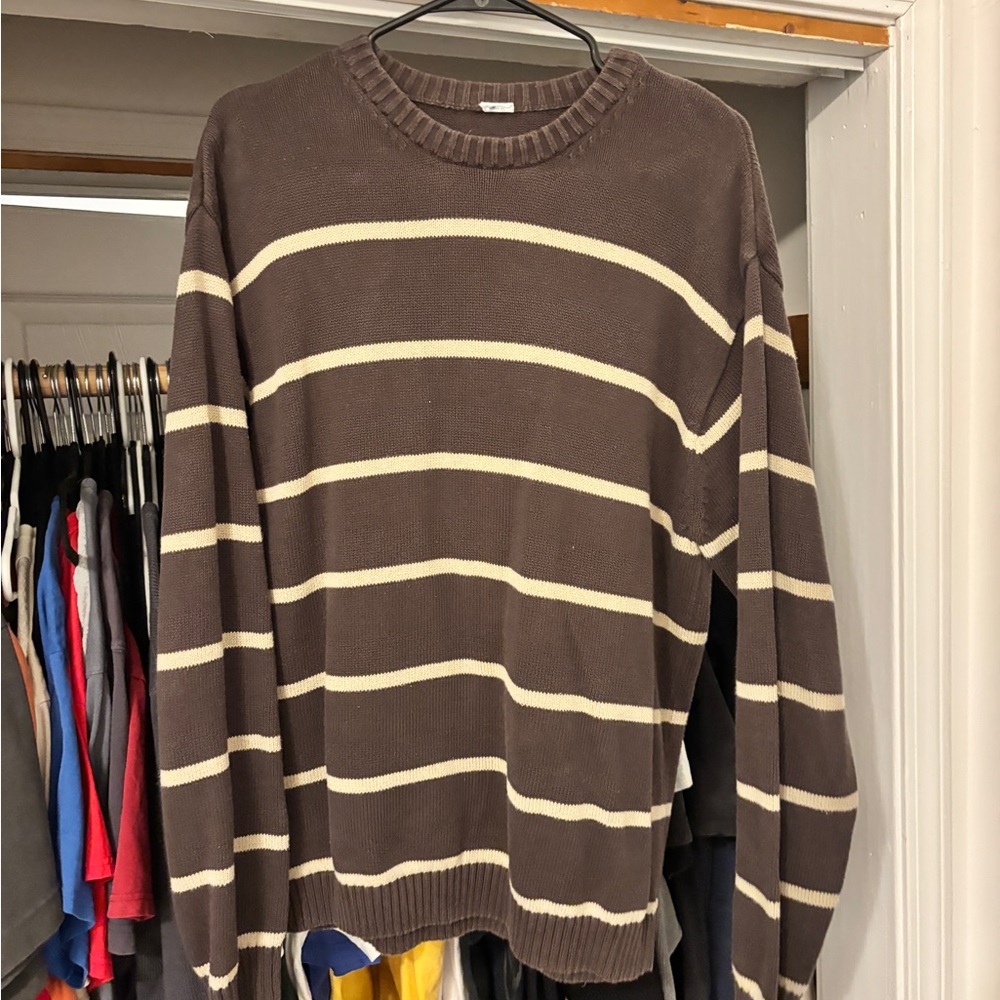 Brown Striped Men's Sweater